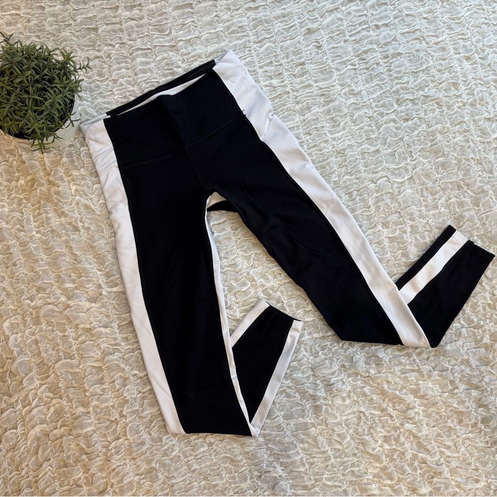 Athleta Colorblock Side Stripe Leggings Athletic Yoga Workout Running Pants